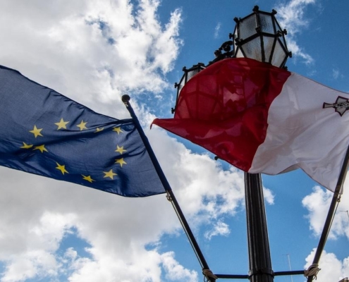 EU & Malta Flag